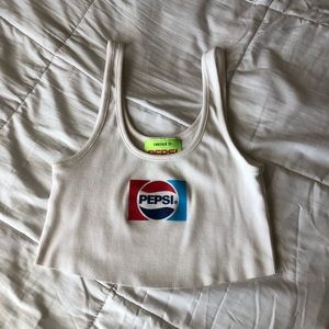 White Pepsi crop top